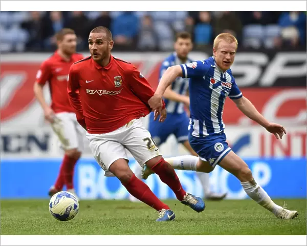 Intense Moment: Marcus Tudgay vs. David Perkins - Wigan Athletic vs. Coventry City, Sky Bet League One