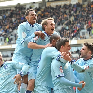 Cody McDonald's Double: Coventry City Players Celebrate Second Goal vs. Hull City (Npower Championship, 31-03-2012)