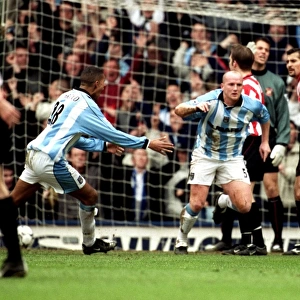 Coventry City: Jay Bothroyd and John Hartson Celebrate John's Winning Goal Against Sunderland (April 16, 2001)