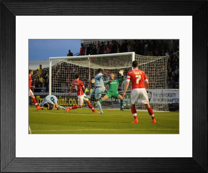 Framed Print : Jordan Clarke Scores Coventry City's Second Goal vs Barnsley in Sky Bet League One at Sixfields Stadium Framed Print : Jordan Clarke Scores Coventry City's Second Goal vs Barnsley in Sky Bet League One at Sixfields Stadium