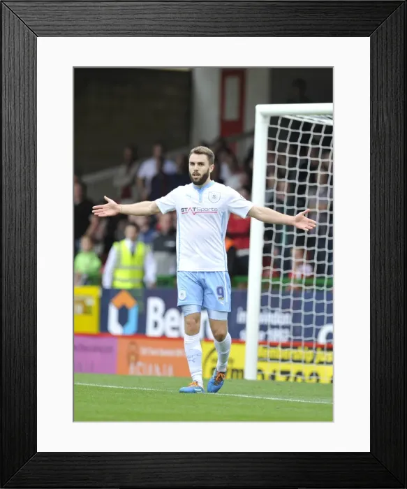 Framed Print : Josh McQuoid's Thrilling Goal Celebration: Coventry City in Sky Bet League One Victory over Swindon Town Framed Print : Josh McQuoid's Thrilling Goal Celebration: Coventry City in Sky Bet League One Victory over Swindon Town