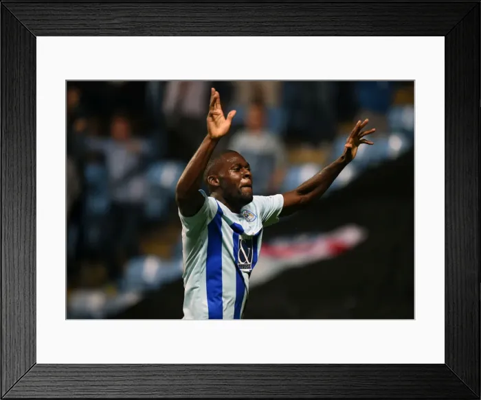 Framed Print : Frank Nouble Scores the Opener: Coventry City's Triumph Against Gillingham in Sky Bet League One Framed Print : Frank Nouble Scores the Opener: Coventry City's Triumph Against Gillingham in Sky Bet League One
