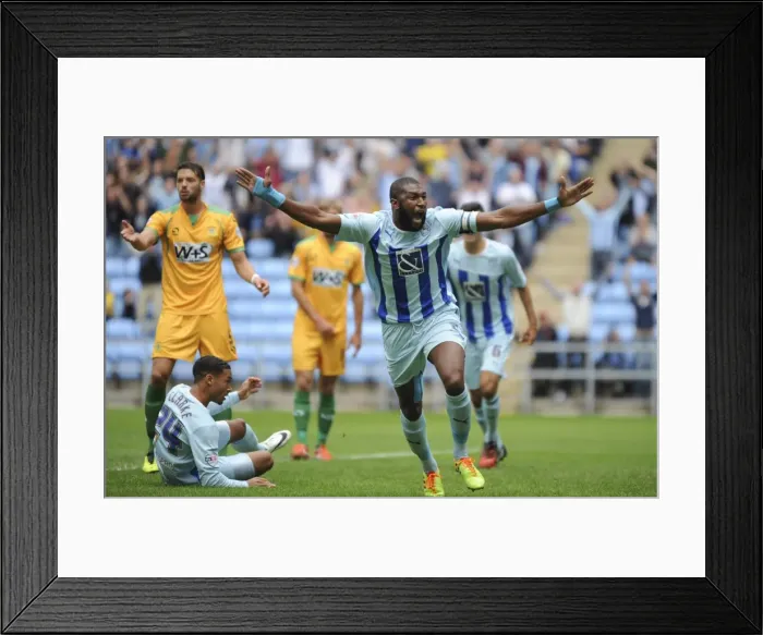 Framed Print : Reda Johnson's Thrilling Goal: Coventry City's Triumph over Yeovil Town in Sky Bet League One Framed Print : Reda Johnson's Thrilling Goal: Coventry City's Triumph over Yeovil Town in Sky Bet League One