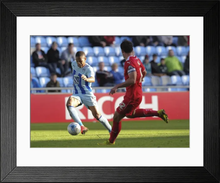 Framed Print : Intense Rivalry: Simeon Jackson vs Joe Walsh Battle in Coventry City vs Crawley League One Clash Framed Print : Intense Rivalry: Simeon Jackson vs Joe Walsh Battle in Coventry City vs Crawley League One Clash