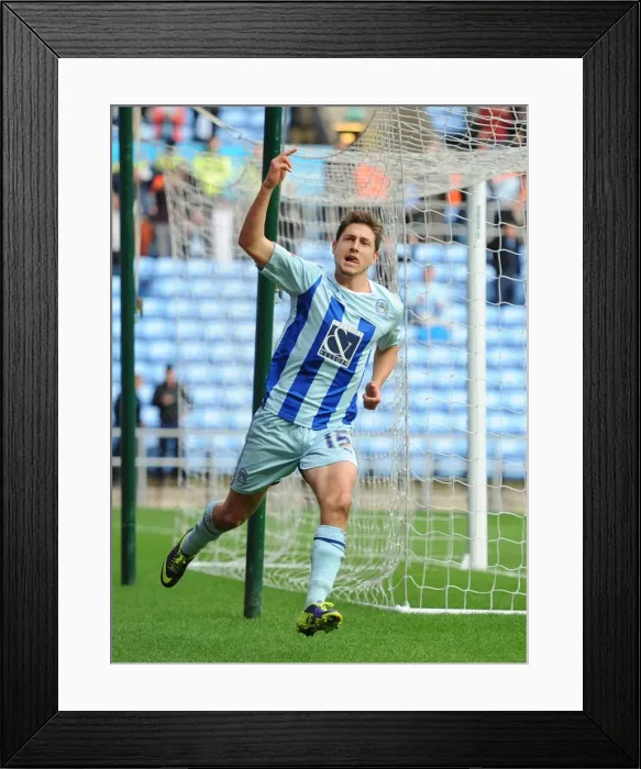 Framed Print : Shaun Miller Scores Opening Goal: Coventry City vs. Bristol City in Sky Bet League One