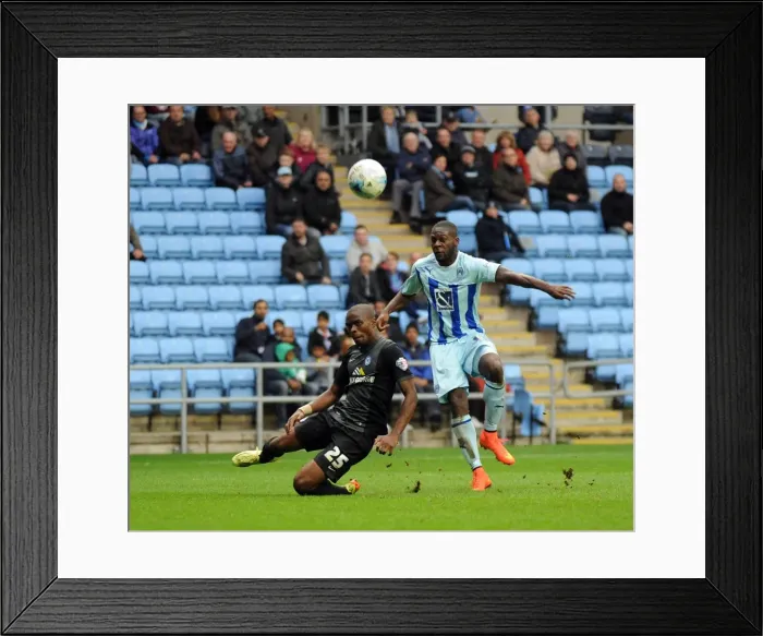 Framed Print : Frank Nouble's Deflected Strike: Coventry City's Game-Changing Goal vs. Peterborough United (Sky Bet League One) Framed Print : Frank Nouble's Deflected Strike: Coventry City's Game-Changing Goal vs. Peterborough United (Sky Bet League One)