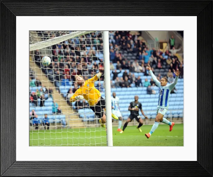 Framed Print : Deflected Delight: Frank Nouble's Game-Changing Goal for Coventry City vs. Peterborough United (Sky Bet League One) Framed Print : Deflected Delight: Frank Nouble's Game-Changing Goal for Coventry City vs. Peterborough United (Sky Bet League One)