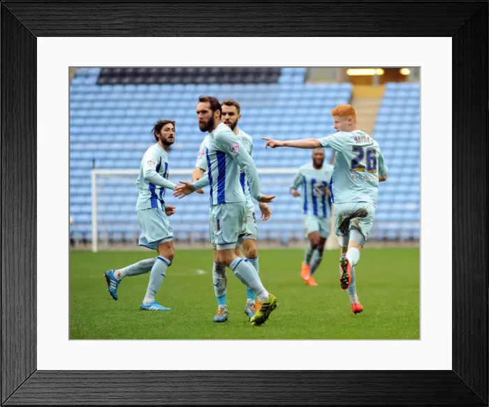 Framed Print : Ryan Haynes Scores First Goal: Coventry City vs. Peterborough United in Sky Bet League One Framed Print : Ryan Haynes Scores First Goal: Coventry City vs. Peterborough United in Sky Bet League One