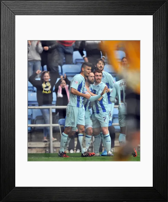 Framed Print : Coventry City Double Delight: Jim O'Brien Scores Brace vs. Peterborough United Framed Print : Coventry City Double Delight: Jim O'Brien Scores Brace vs. Peterborough United