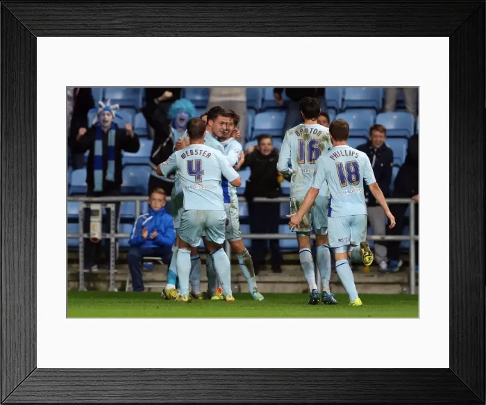 Framed Print : Coventry City FC: Gary Madine's Thrilling Goal Secures Quarterfinal Victory over Plymouth Argyle in Johnstone's Paint Trophy Framed Print : Coventry City FC: Gary Madine's Thrilling Goal Secures Quarterfinal Victory over Plymouth Argyle in Johnstone's Paint Trophy