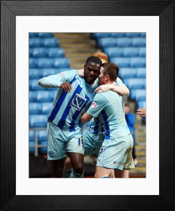 Framed Print : Frank Nouble Scores the Decisive Goal: Coventry City Advances in Johnstones Paint Trophy Quarterfinal vs Plymouth Argyle Framed Print : Frank Nouble Scores the Decisive Goal: Coventry City Advances in Johnstones Paint Trophy Quarterfinal vs Plymouth Argyle