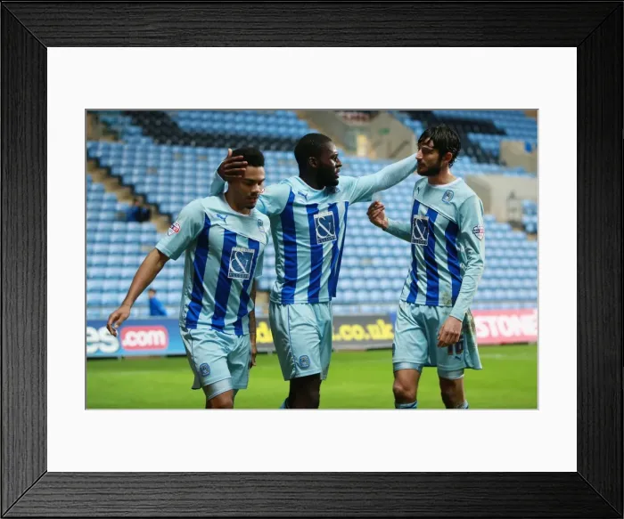 Framed Print : Frank Nouble Scores Coventry City's Second Goal in Johnstones Paint Trophy Quarterfinal vs Plymouth Argyle Framed Print : Frank Nouble Scores Coventry City's Second Goal in Johnstones Paint Trophy Quarterfinal vs Plymouth Argyle
