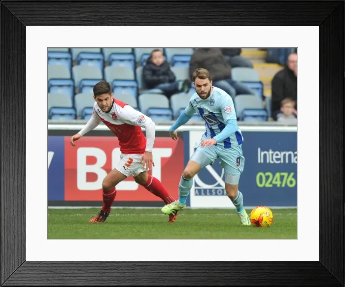 Framed Print : Battle for the Ball: Coventry City vs. Fleetwood Town in Sky Bet League One Framed Print : Battle for the Ball: Coventry City vs. Fleetwood Town in Sky Bet League One