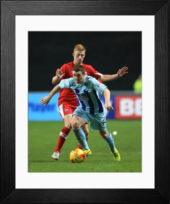 Framed Print : Intense Rivalry: Fleck vs. Doyle - Coventry City vs. Chesterfield League One Clash Framed Print : Intense Rivalry: Fleck vs. Doyle - Coventry City vs. Chesterfield League One Clash