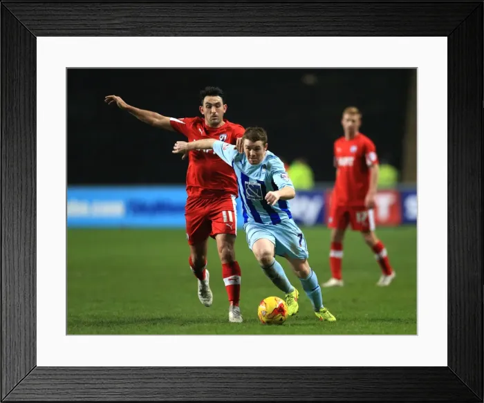 Framed Print : Intense Rivalry: Fleck vs Roberts - Coventry City vs Chesterfield League One Clash