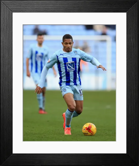 Framed Print : Simeon Jackson Scores the Winning Goal for Coventry City Against Chesterfield in Sky Bet League One at Ricoh Arena Framed Print : Simeon Jackson Scores the Winning Goal for Coventry City Against Chesterfield in Sky Bet League One at Ricoh Arena