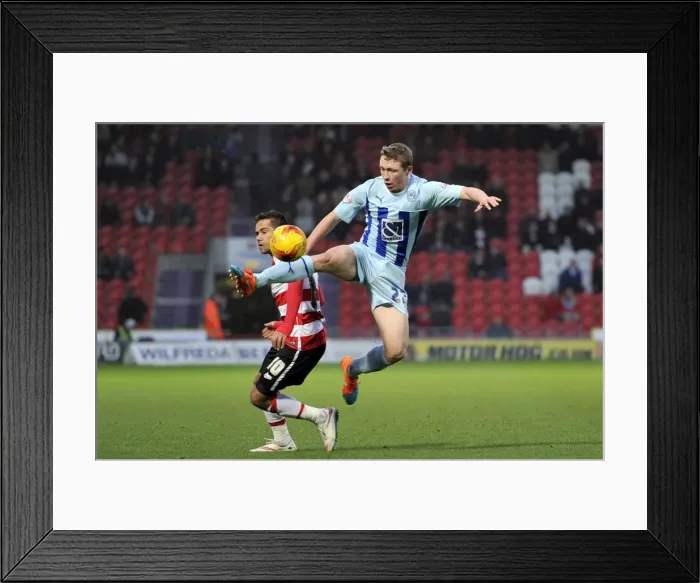 Framed Print : Battle for the Ball: Harry Forrester vs. Matthew Pennington - Coventry City vs. Doncaster Rovers, Sky Bet League One Framed Print : Battle for the Ball: Harry Forrester vs. Matthew Pennington - Coventry City vs. Doncaster Rovers, Sky Bet League One