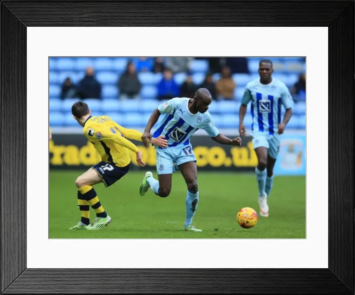 Framed Print : Battling for the Ball: Coventry City vs Rochdale in Sky Bet League One Framed Print : Battling for the Ball: Coventry City vs Rochdale in Sky Bet League One
