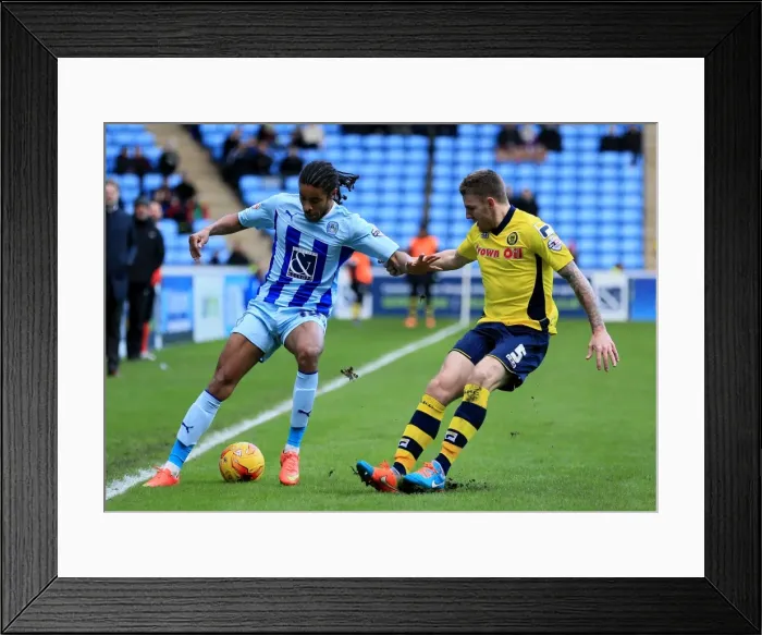 Framed Print : Intense Rivalry: Dominic Samuel vs. Ashley Eastham's Battle for Supremacy in Coventry City vs. Rochdale (Sky Bet League One) Framed Print : Intense Rivalry: Dominic Samuel vs. Ashley Eastham's Battle for Supremacy in Coventry City vs. Rochdale (Sky Bet League One)