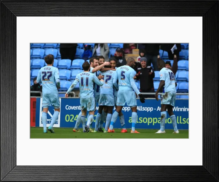 Framed Print : Coventry City FC: Sanmi Odelusi Scores His Second Goal Against Rochdale in Sky Bet League One Framed Print : Coventry City FC: Sanmi Odelusi Scores His Second Goal Against Rochdale in Sky Bet League One