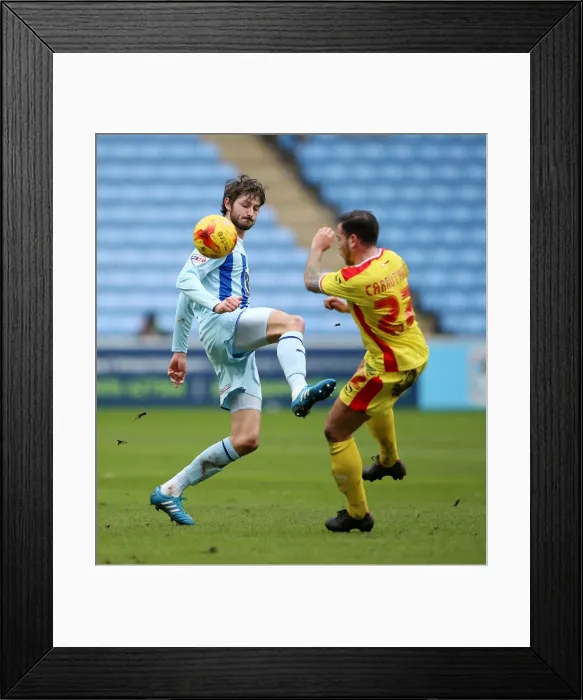 Framed Print : Clash at Ricoh Arena: Barton vs Carruthers - Coventry City vs Milton Keynes Dons (Sky Bet League One)