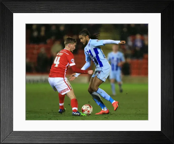 Framed Print : Intense Rivalry: Luke Berry vs Dominic Samuel Battle for Supremacy in Coventry City vs Barnsley's Sky Bet League One Clash