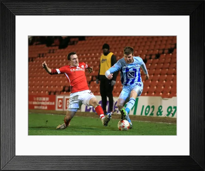 Framed Print : Intense Rivalry: A Battle for Possession - Barnsley vs Coventry City in Sky Bet League One Framed Print : Intense Rivalry: A Battle for Possession - Barnsley vs Coventry City in Sky Bet League One