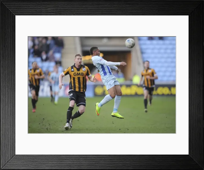 Framed Print : Intense Rivalry: Simeon Jackson vs Chris Robertson Clash in Coventry City vs Port Vale Sky Bet League One Match Framed Print : Intense Rivalry: Simeon Jackson vs Chris Robertson Clash in Coventry City vs Port Vale Sky Bet League One Match