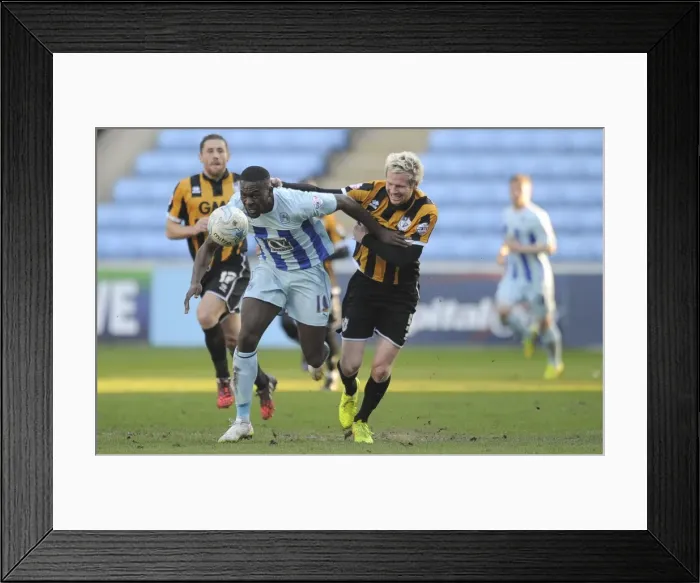 Framed Print : Intense Clash: Nouble vs McGivern in Coventry City vs Port Vale (Sky Bet League One)