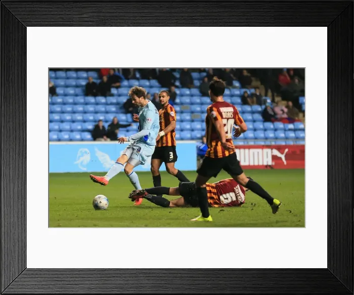 Framed Print : Proschwitz Pursues League One Victory: Coventry City vs Bradford City Showdown Framed Print : Proschwitz Pursues League One Victory: Coventry City vs Bradford City Showdown
