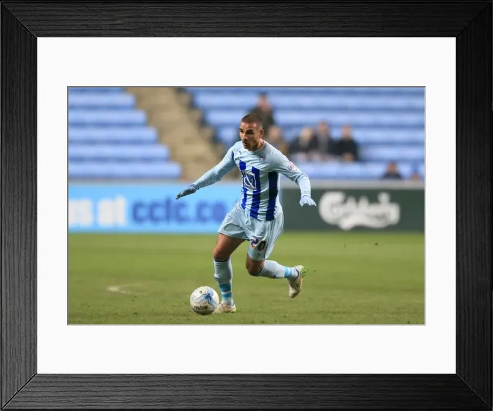 Framed Print : Marcus Tudgay's Thrilling Winning Goal for Coventry City against Bradford City in Sky Bet League One at Ricoh Arena
