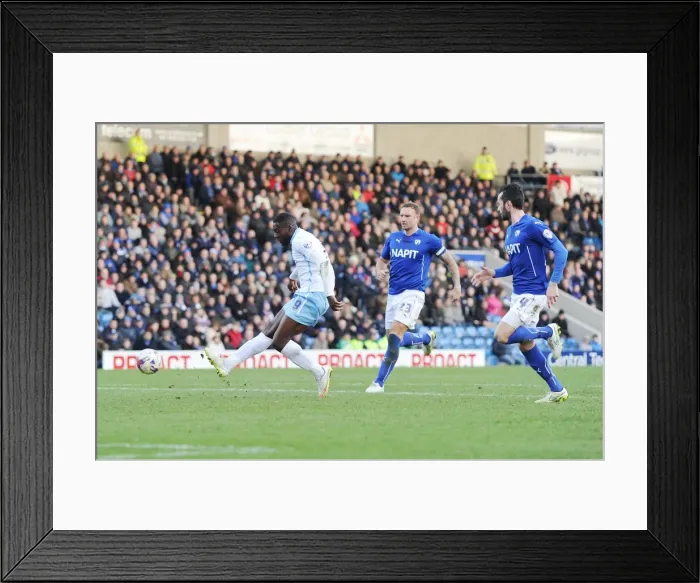 Framed Print : Frank Nouble Scores the Decisive Goal: Coventry City's Triumph in Chesterfield's Proact Stadium (Sky Bet League One) Framed Print : Frank Nouble Scores the Decisive Goal: Coventry City's Triumph in Chesterfield's Proact Stadium (Sky Bet League One)