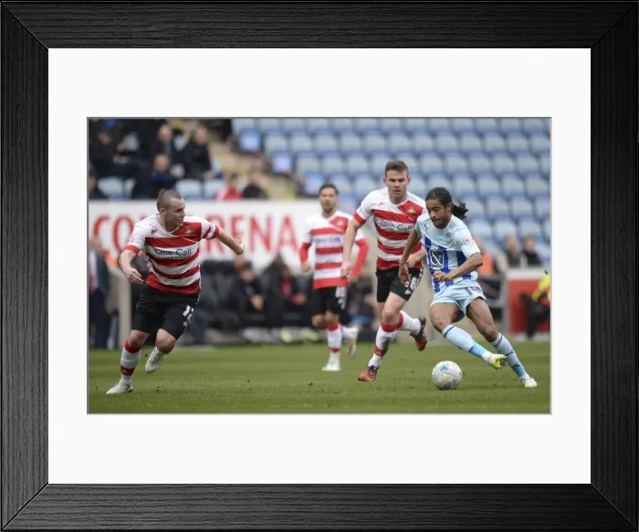 Framed Print : Intense Rivalry: Dominic Samuel vs Luke McCullough Clash in Coventry City vs Doncaster Rovers, Sky Bet League One Framed Print : Intense Rivalry: Dominic Samuel vs Luke McCullough Clash in Coventry City vs Doncaster Rovers, Sky Bet League One