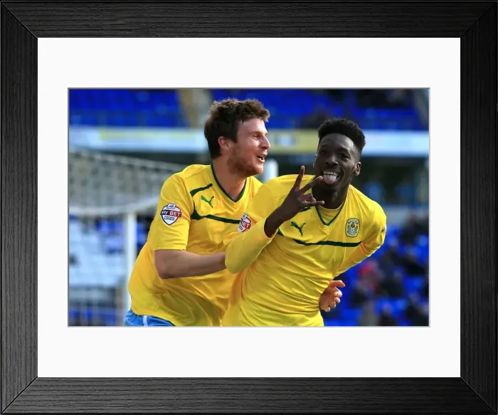 Framed Print : Blair Turgott Scores the Opener: Coventry City Takes Early Lead Against Peterborough United in Sky Bet League One
