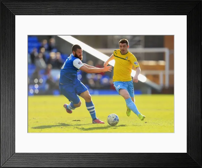 Framed Print : Intense Rivalry: Bostwick vs Fleck - Sky Bet League One Showdown between Peterborough and Coventry Framed Print : Intense Rivalry: Bostwick vs Fleck - Sky Bet League One Showdown between Peterborough and Coventry