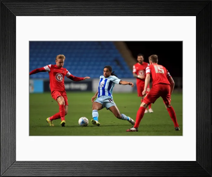 Framed Print : Intense Rivalry: Dominic Samuel vs. Josh Wright's Battle for Ball Supremacy in Coventry City vs. Leyton Orient (Sky Bet League One) Framed Print : Intense Rivalry: Dominic Samuel vs. Josh Wright's Battle for Ball Supremacy in Coventry City vs. Leyton Orient (Sky Bet League One)