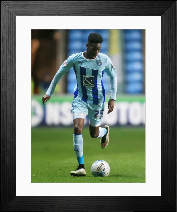 Framed Print : Blair Turgott Scores the Game-Winning Goal for Coventry City against Leyton Orient in Sky Bet League One at Ricoh Arena