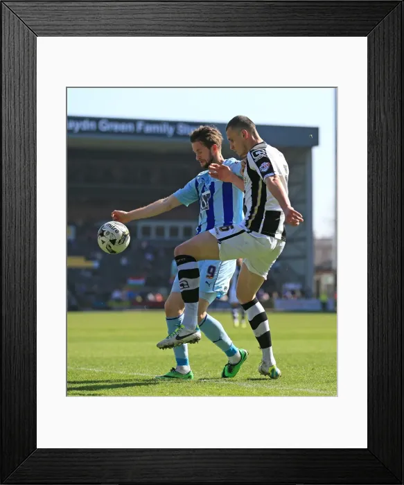 Framed Print : Battle for the Ball: Hollis vs. Proschwitz - Coventry City vs. Notts County in Sky Bet League One Framed Print : Battle for the Ball: Hollis vs. Proschwitz - Coventry City vs. Notts County in Sky Bet League One