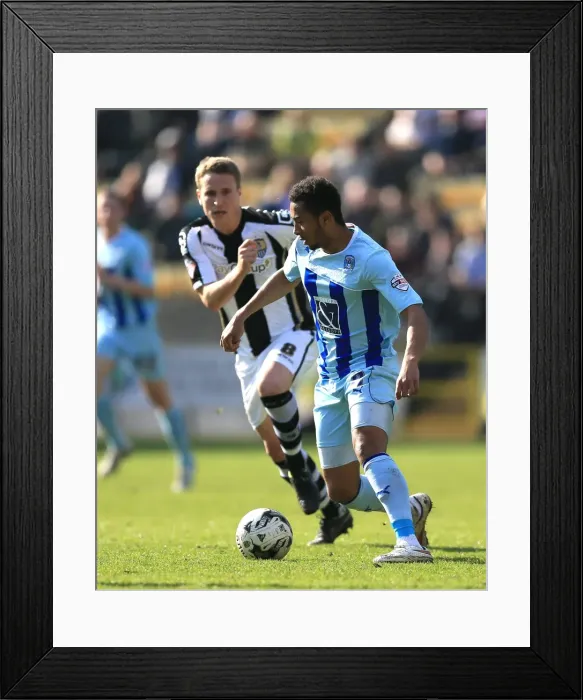 Framed Print : Battle for the Ball: Wroe vs. Ward - Coventry City vs. Notts County Rivalry in Sky Bet League One Framed Print : Battle for the Ball: Wroe vs. Ward - Coventry City vs. Notts County Rivalry in Sky Bet League One