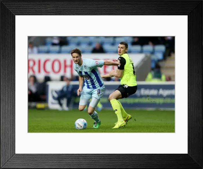 Framed Print : Intense Rivalry: Proschwitz vs. Kelly at Ricoh Arena - Coventry City vs Oldham Athletic (Sky Bet League One) Framed Print : Intense Rivalry: Proschwitz vs. Kelly at Ricoh Arena - Coventry City vs Oldham Athletic (Sky Bet League One)