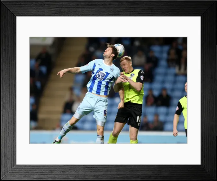 Framed Print : Battle in Sky Bet League One: Coventry City vs Oldham Athletic at Ricoh Arena - Proschwitz vs Lockwood Framed Print : Battle in Sky Bet League One: Coventry City vs Oldham Athletic at Ricoh Arena - Proschwitz vs Lockwood