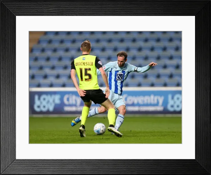 Framed Print : Battle for the Ball: Coventry City vs Oldham Athletic in Sky Bet League One Framed Print : Battle for the Ball: Coventry City vs Oldham Athletic in Sky Bet League One