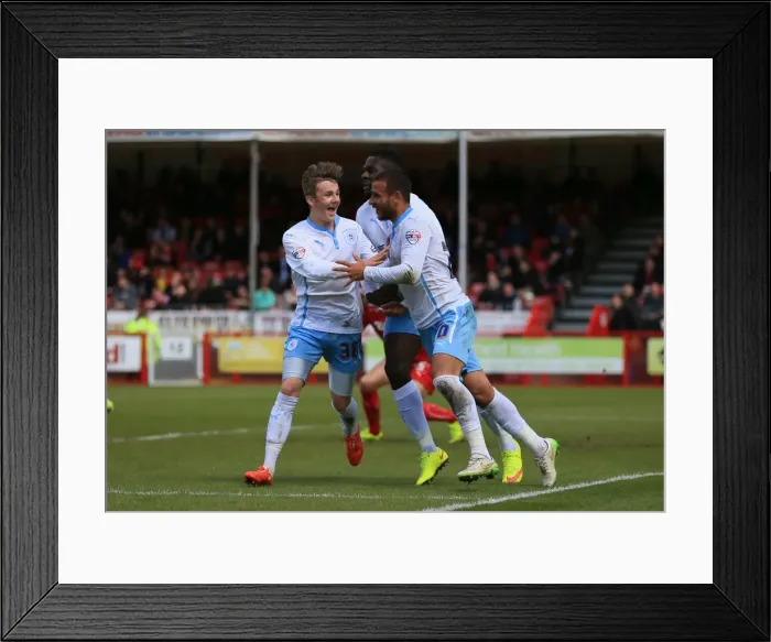 Framed Print : Marcus Tudgay's Thrilling First Goal for Coventry City in Sky Bet League One Against Crawley Town