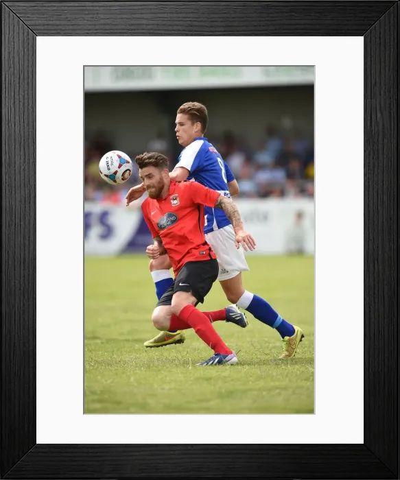 Framed Print : Clash at Liberty Way: A Battle Between Jordan Keane and Romain Vincelot in Coventry City's Pre-Season Friendly Against Nuneaton Town Framed Print : Clash at Liberty Way: A Battle Between Jordan Keane and Romain Vincelot in Coventry City's Pre-Season Friendly Against Nuneaton Town