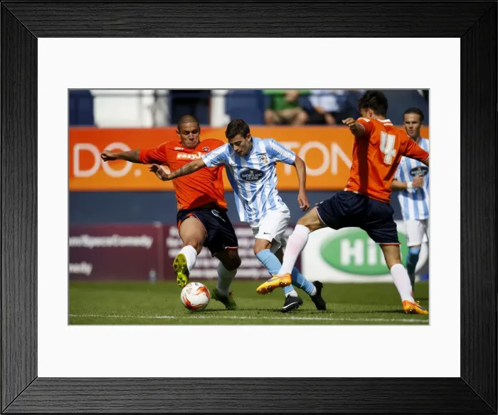Framed Print : Clash of the Titans: Nathan Doyle vs. Ruben Lameiras at Kenilworth Road Stadium - Luton Town vs. Coventry City Pre-Season Encounter