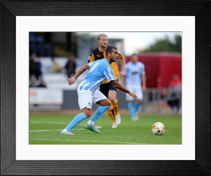 Framed Print : Marcus Tudgay in Pre-Season Action: Coventry City vs Cambridge United at Abbey Stadium