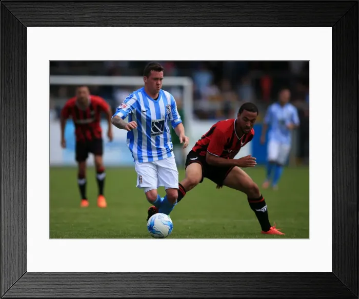 Framed Print : Swanson vs Secombe: A Pre-Season Battle at Liberty Way Stadium - Coventry City vs Oxford United