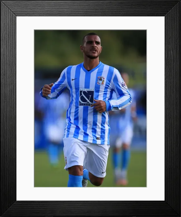 Framed Print : Marcus Tudgay in Action: Coventry City vs Oxford United (Pre-Season Friendly at Liberty Way Stadium)