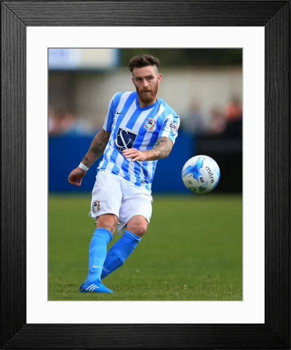 Framed Print : Romain Vincelot in Action: Coventry City vs Oxford United (Pre-Season Friendly at Liberty Way Stadium)