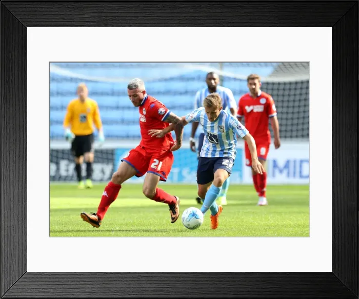 Framed Print : Battle for the Ball: Coventry City vs. Wigan Athletic in Sky Bet League One